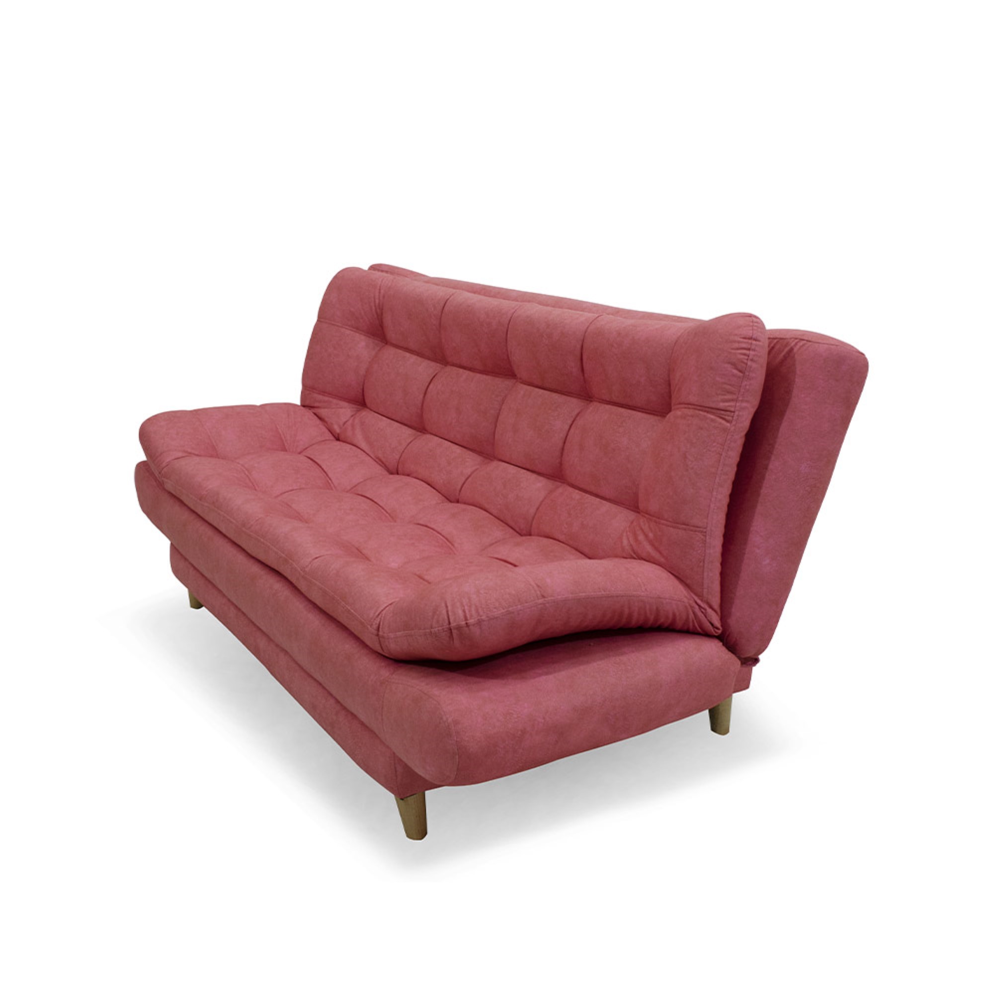 Sofacama damasco lino rosa, patas de madera - Muebles en Medellín | Sofacama