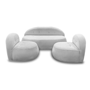 Sala dortmund lino blanco, patas de madera - Muebles en Medellín | Sala