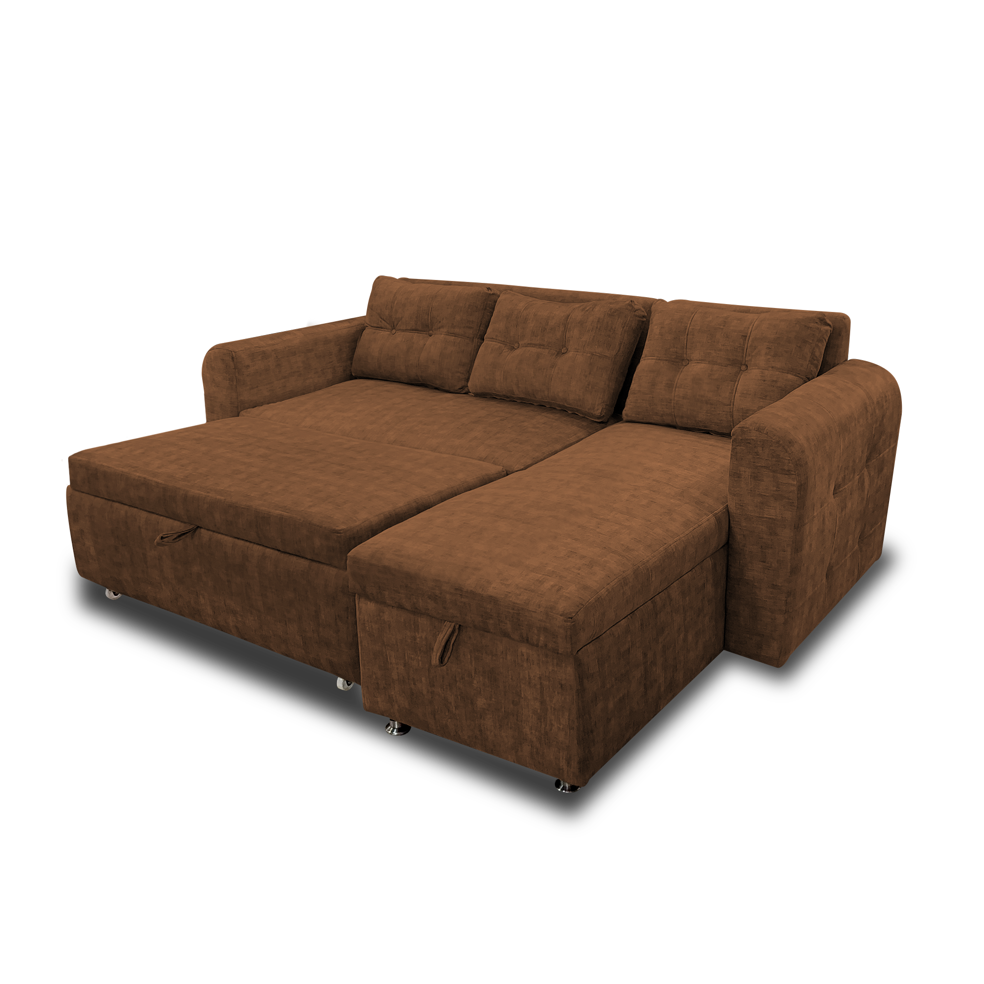 Sala modular habanna en lino café, patas de acero - Muebles en Medellín | Sala