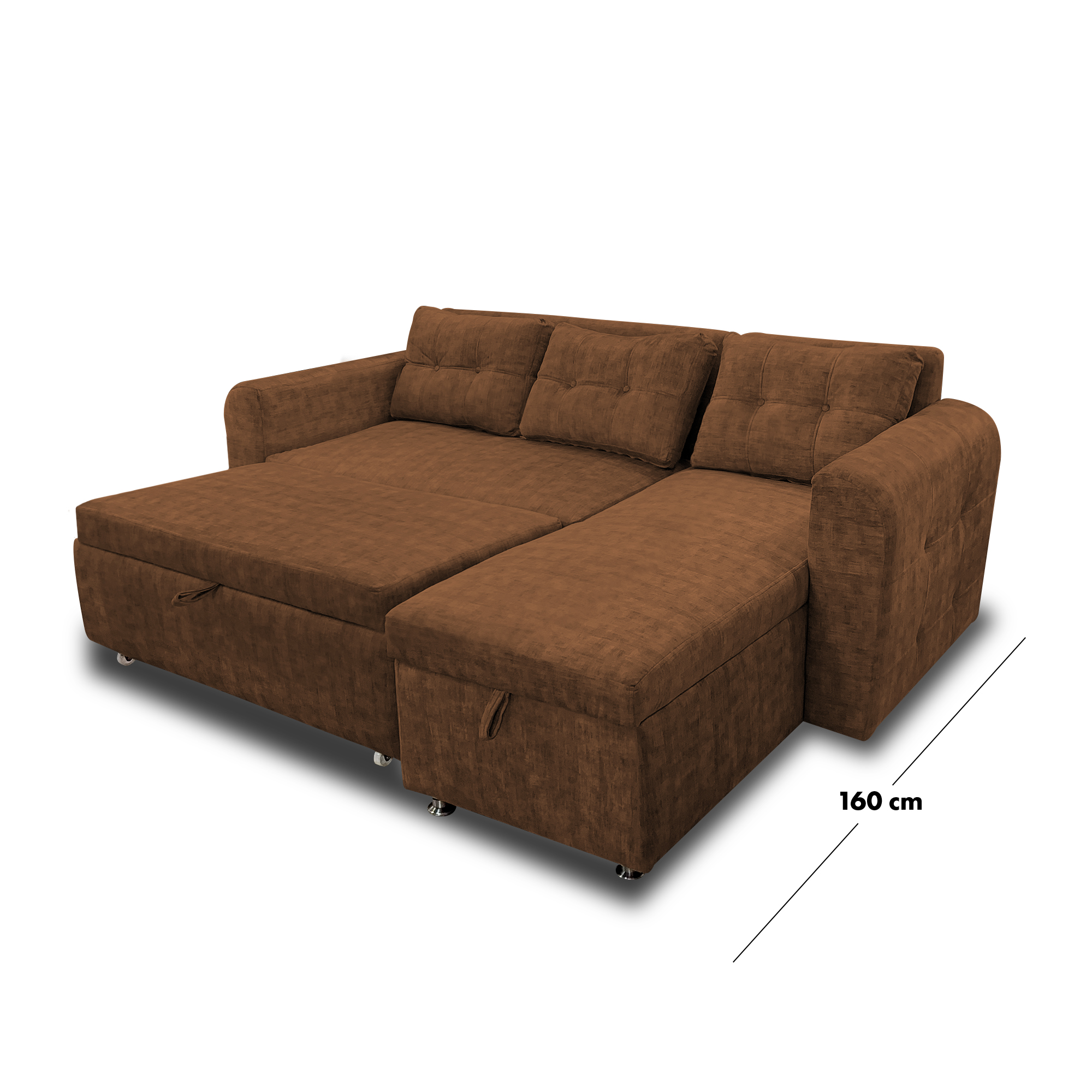 Sala modular habanna en lino café, patas de acero - Muebles en Medellín | Sala