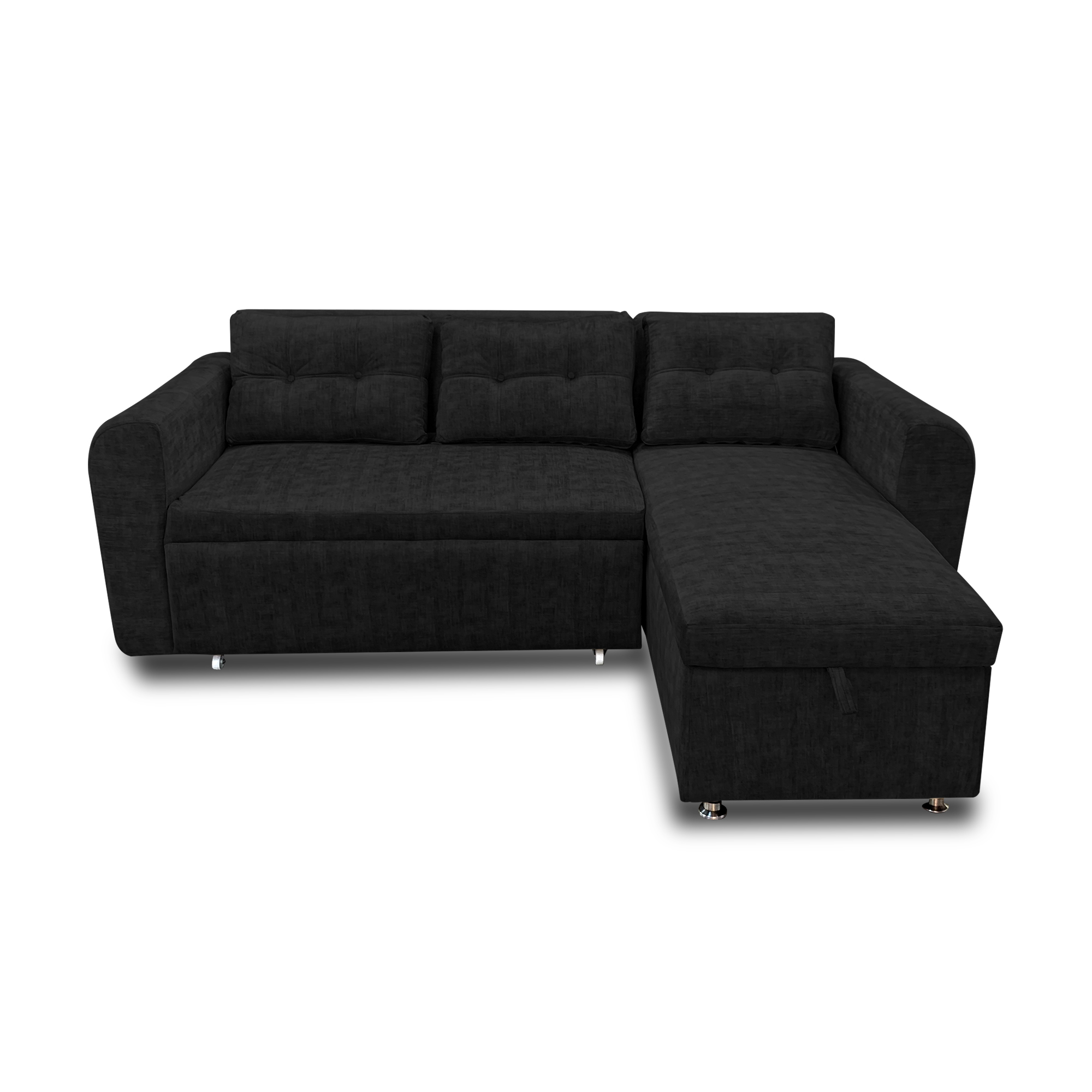 Sala modular habanna en lino negro, patas de acero - Muebles en Medellín | Sala