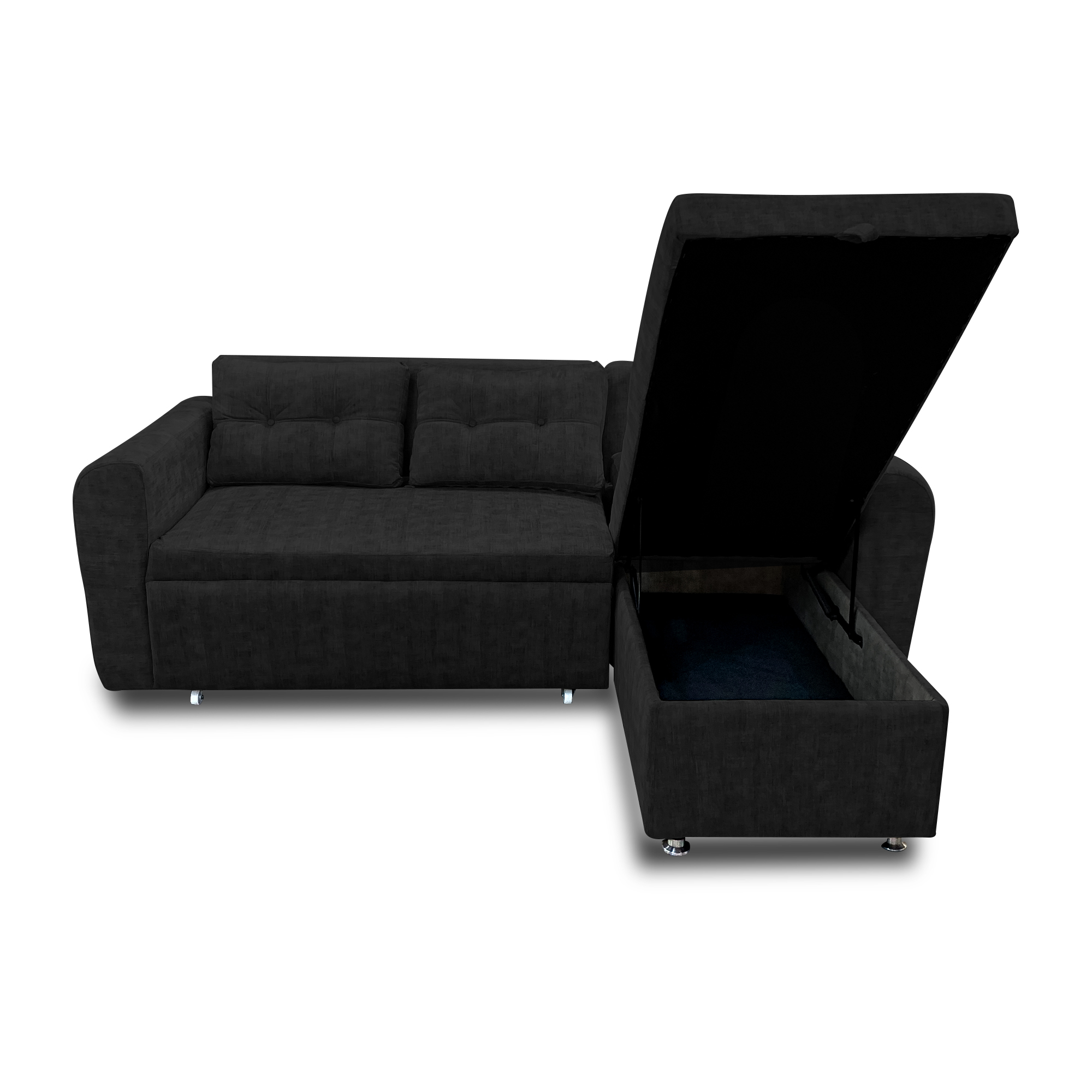 Sala modular habanna en lino negro, patas de acero - Muebles en Medellín | Sala
