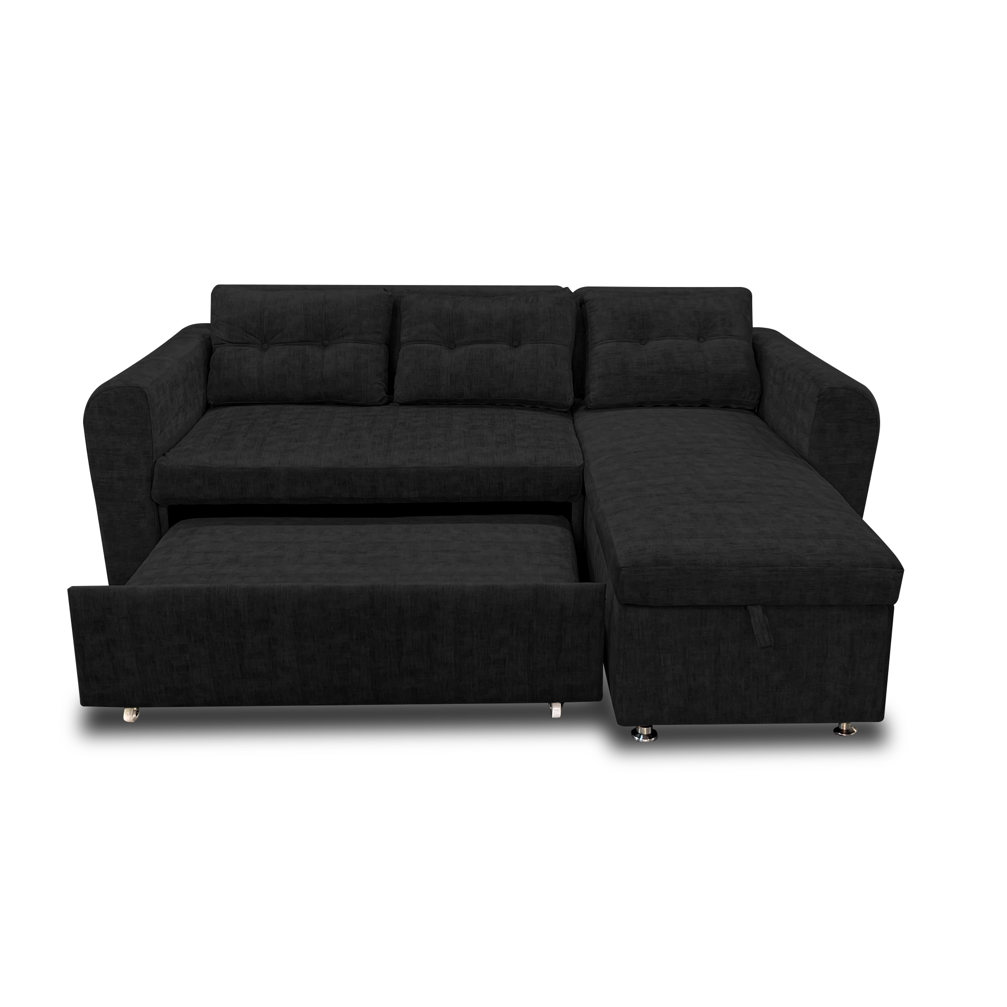 Sala modular habanna en lino negro, patas de acero - Muebles en Medellín | Sala
