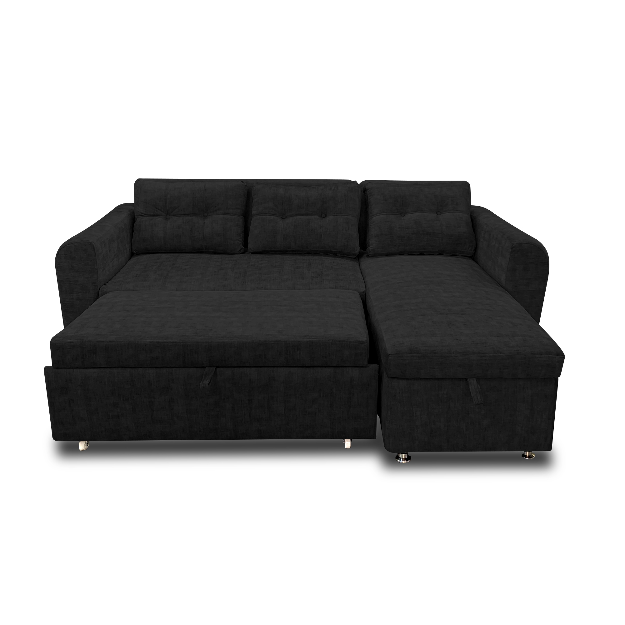 Sala modular habanna en lino negro, patas de acero - Muebles en Medellín | Sala