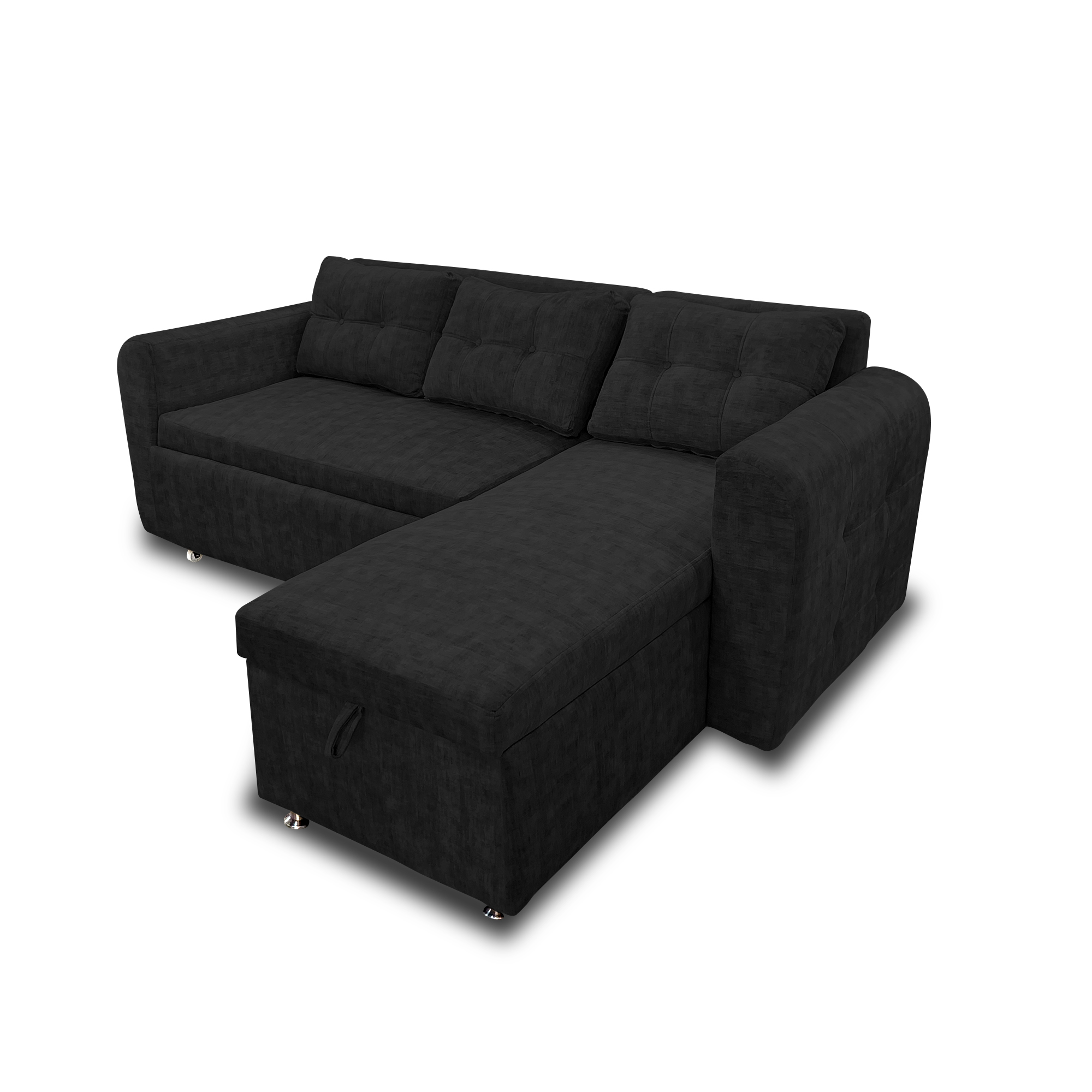 Sala modular habanna en lino negro, patas de acero - Muebles en Medellín | Sala