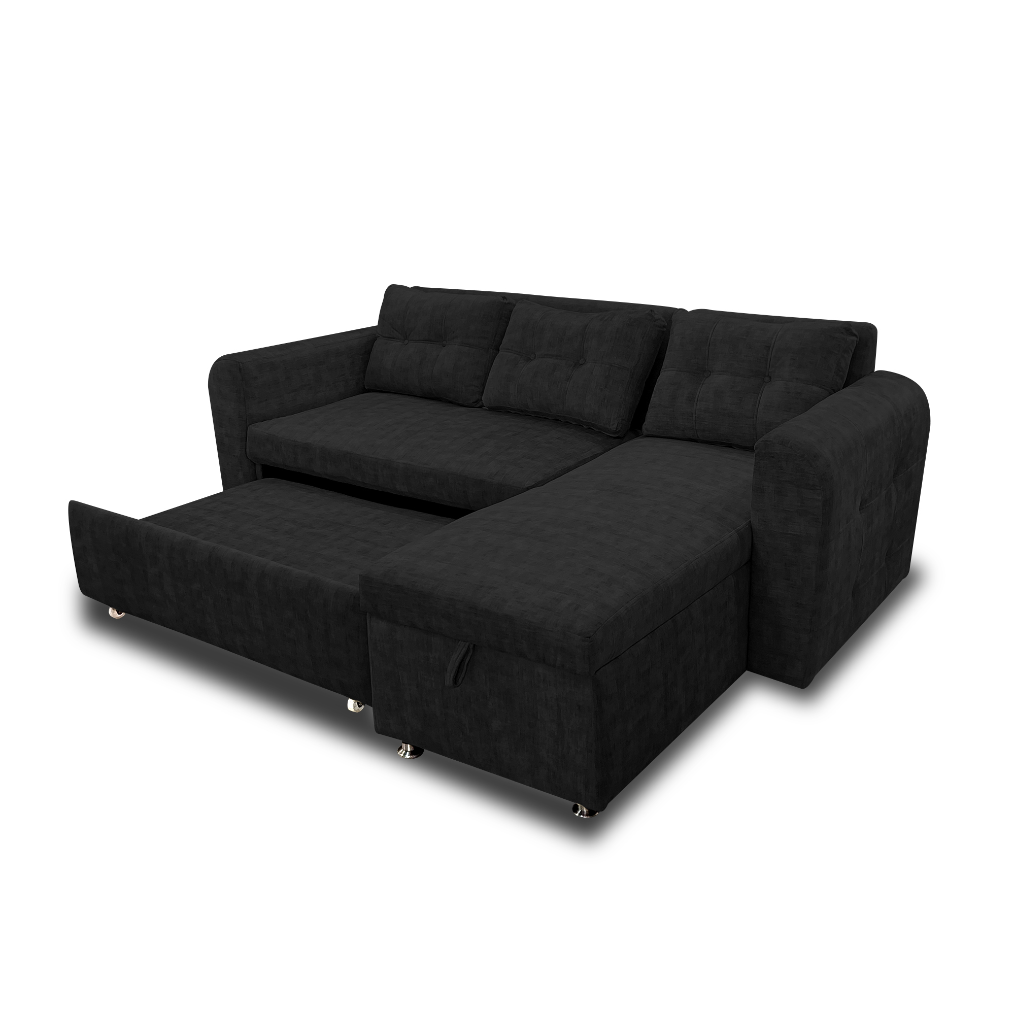 Sala modular habanna en lino negro, patas de acero - Muebles en Medellín | Sala