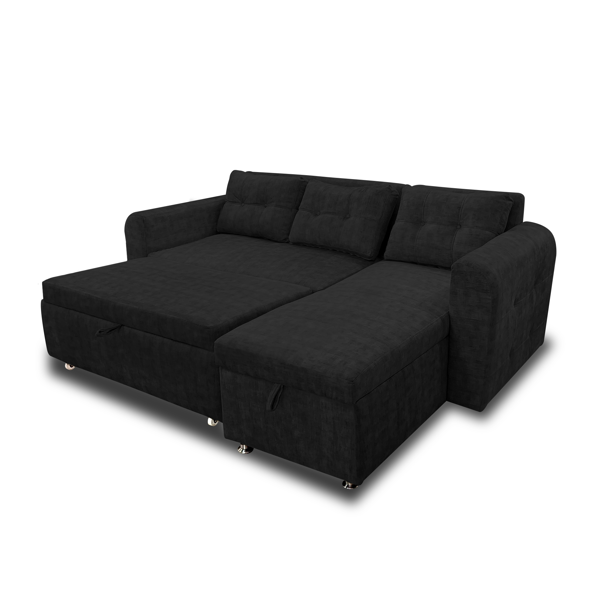 Sala modular habanna en lino negro, patas de acero - Muebles en Medellín | Sala