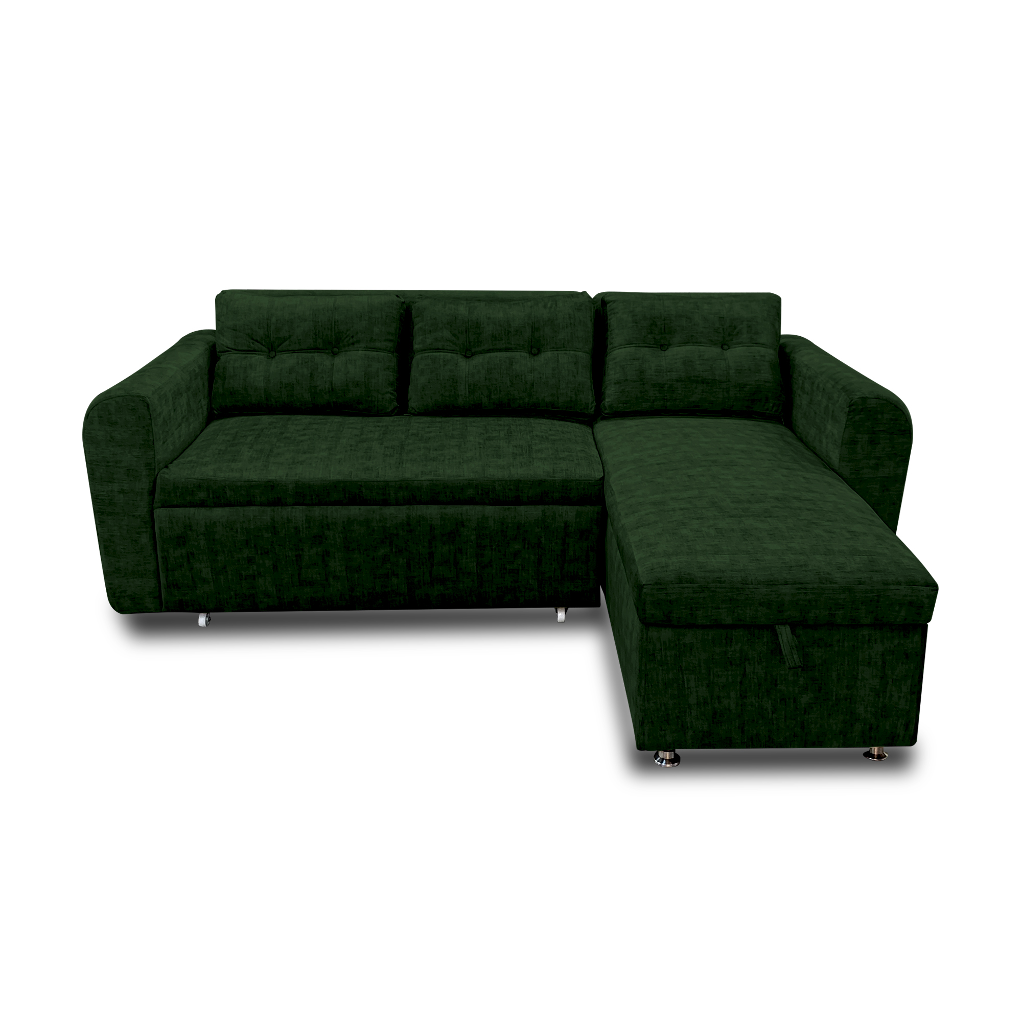 Sala modular habanna en lino verde, patas de acero - Muebles en Medellín | Sala