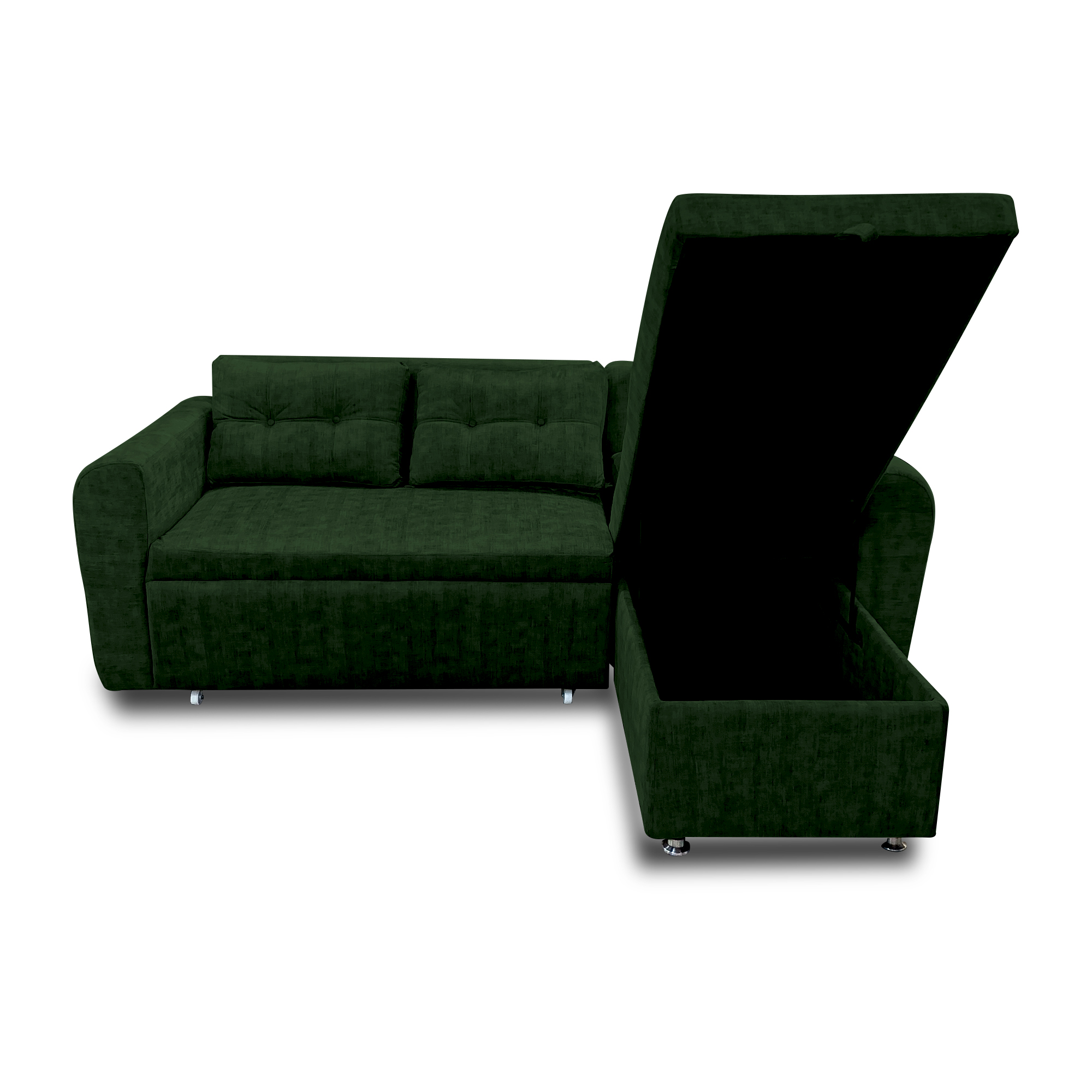 Sala modular habanna en lino verde, patas de acero - Muebles en Medellín | Sala