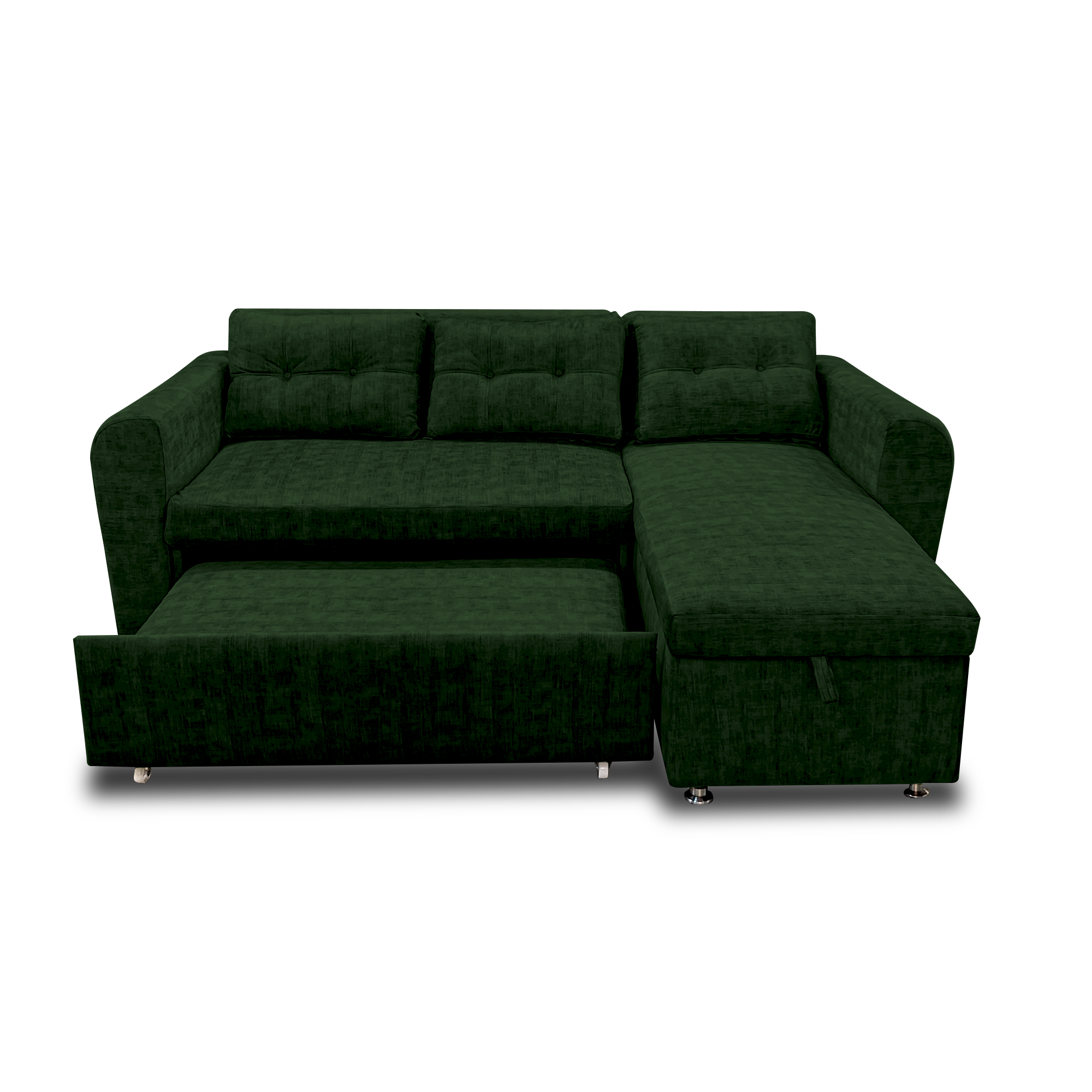 Sala modular habanna en lino verde, patas de acero - Muebles en Medellín | Sala