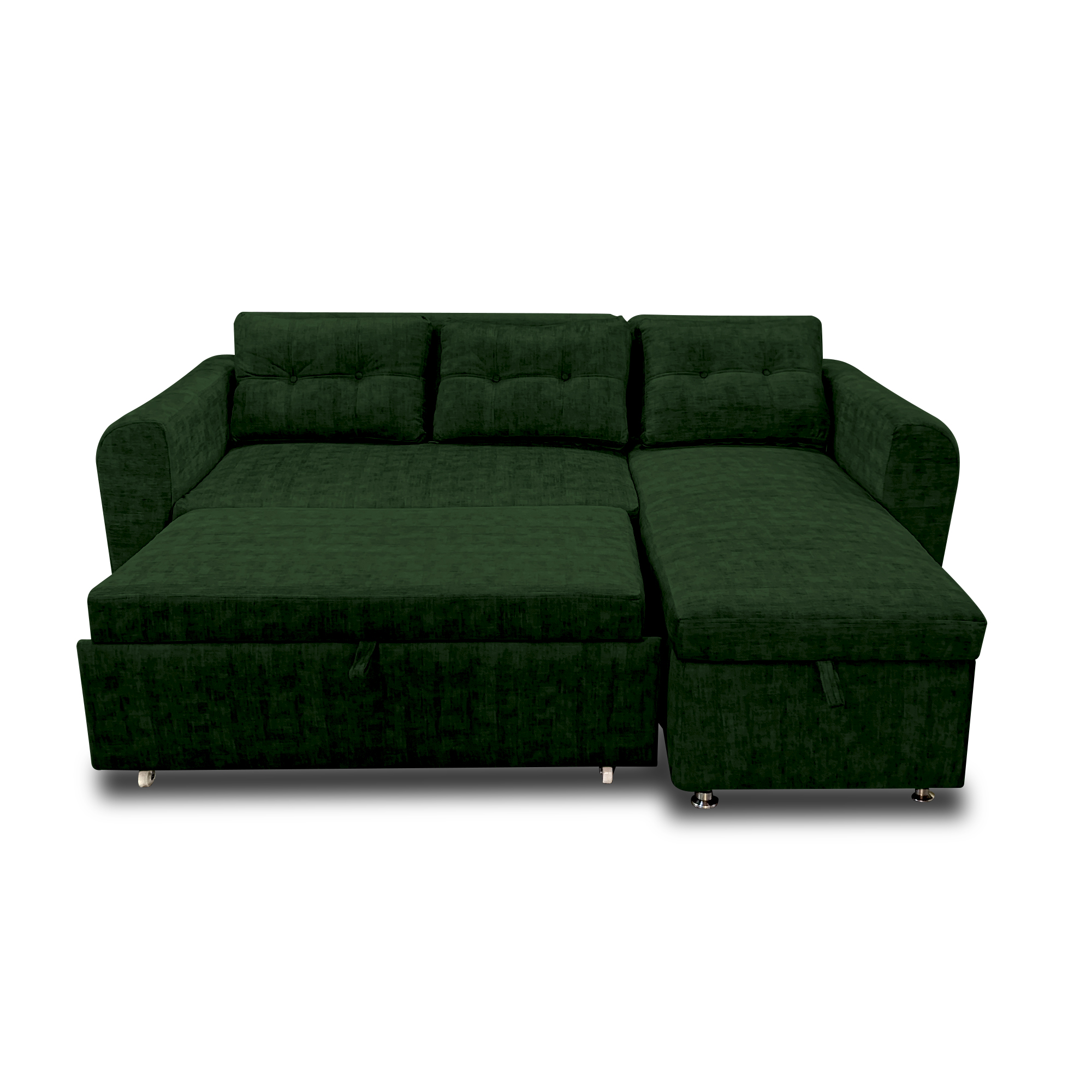 Sala modular habanna en lino verde, patas de acero - Muebles en Medellín | Sala