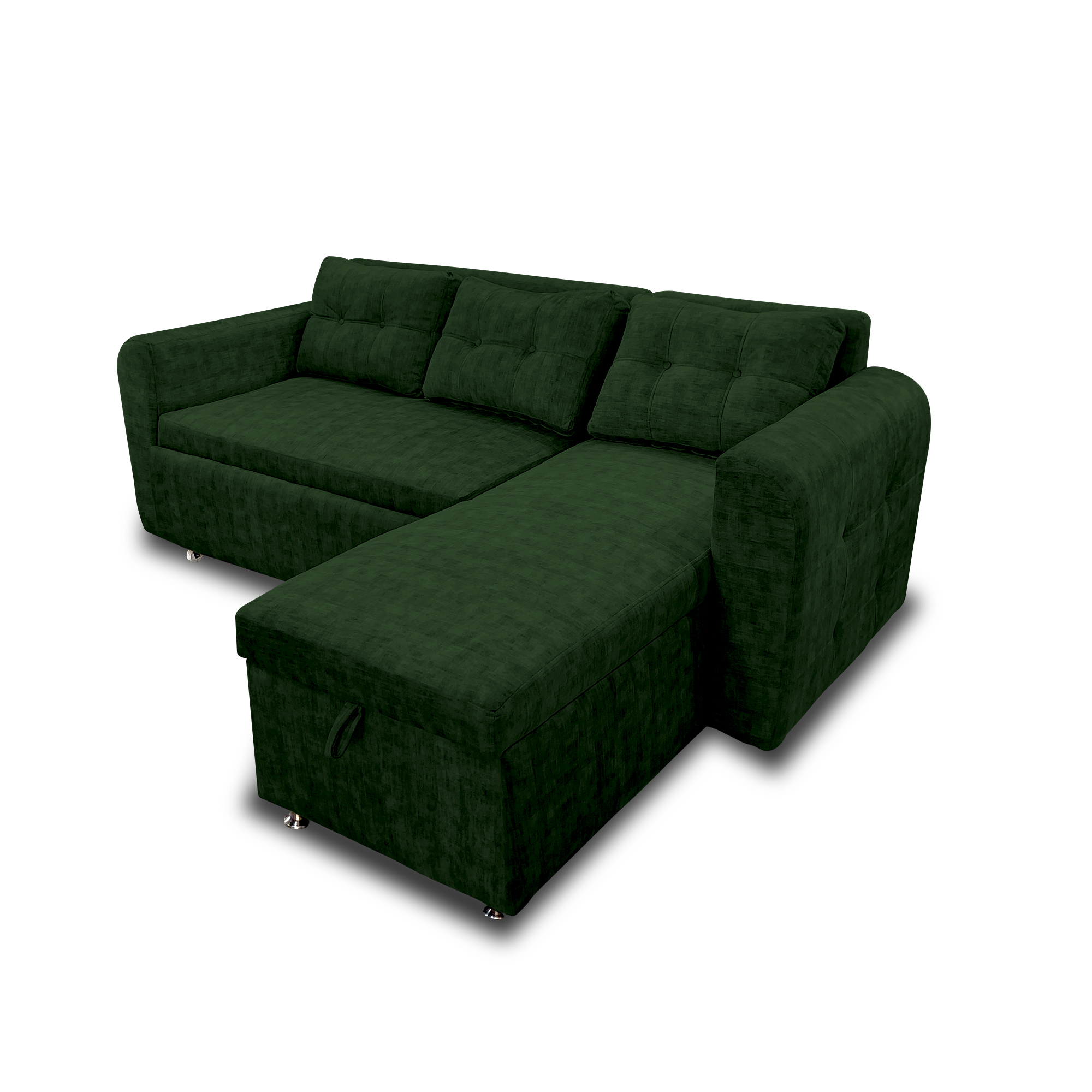 Sala modular habanna en lino verde, patas de acero - Muebles en Medellín | Sala