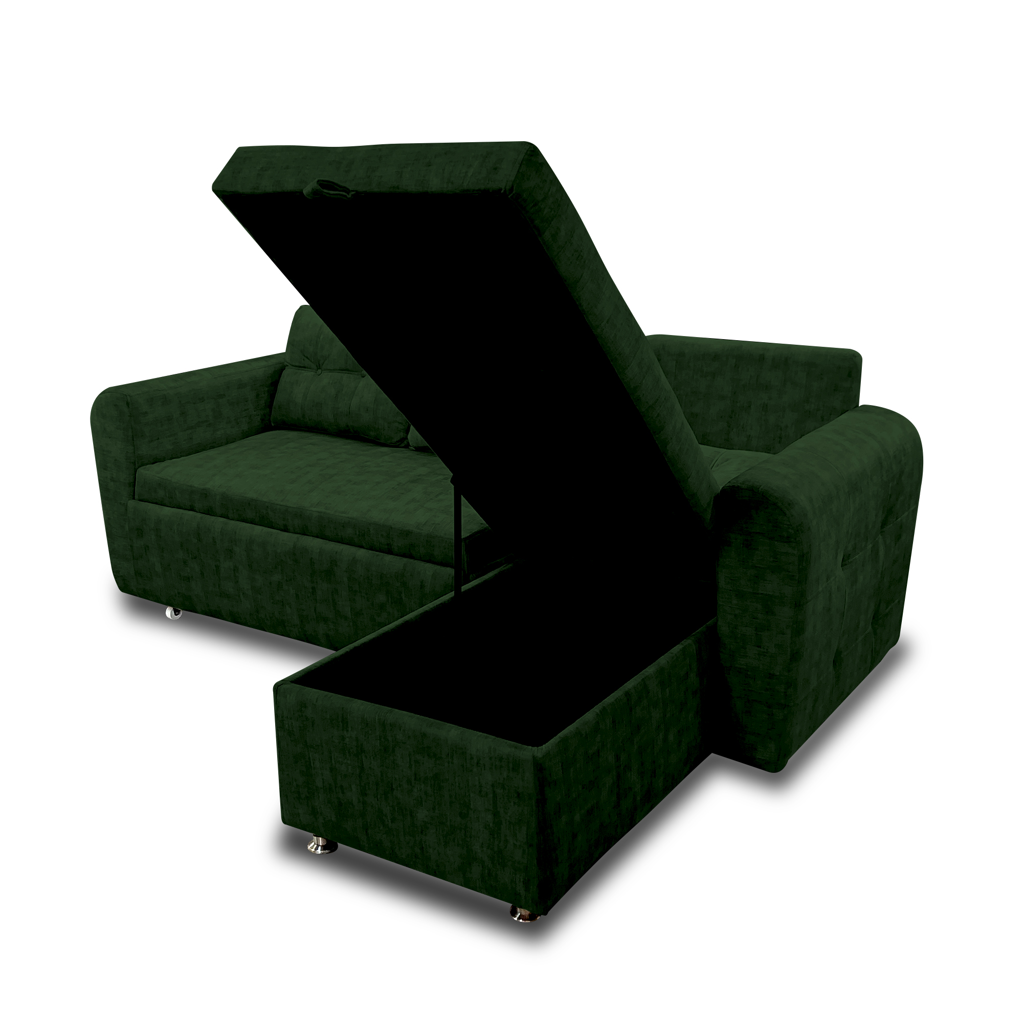 Sala modular habanna en lino verde, patas de acero - Muebles en Medellín | Sala