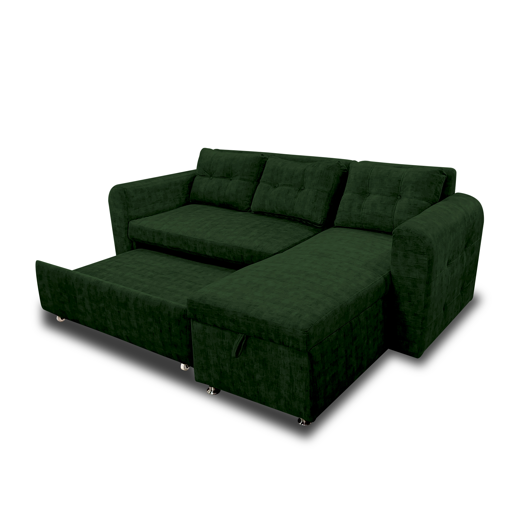 Sala modular habanna en lino verde, patas de acero - Muebles en Medellín | Sala