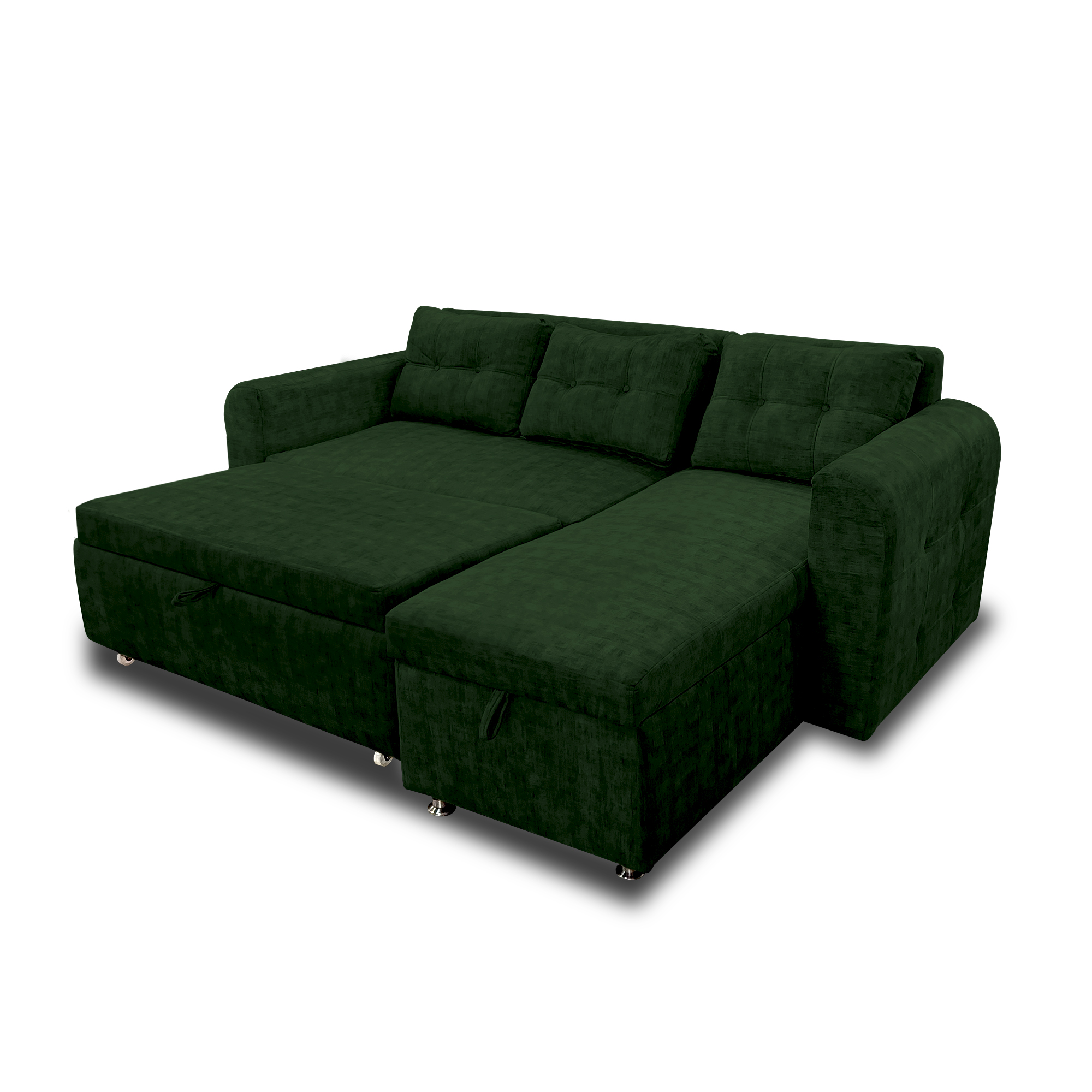 Sala modular habanna en lino verde, patas de acero - Muebles en Medellín | Sala