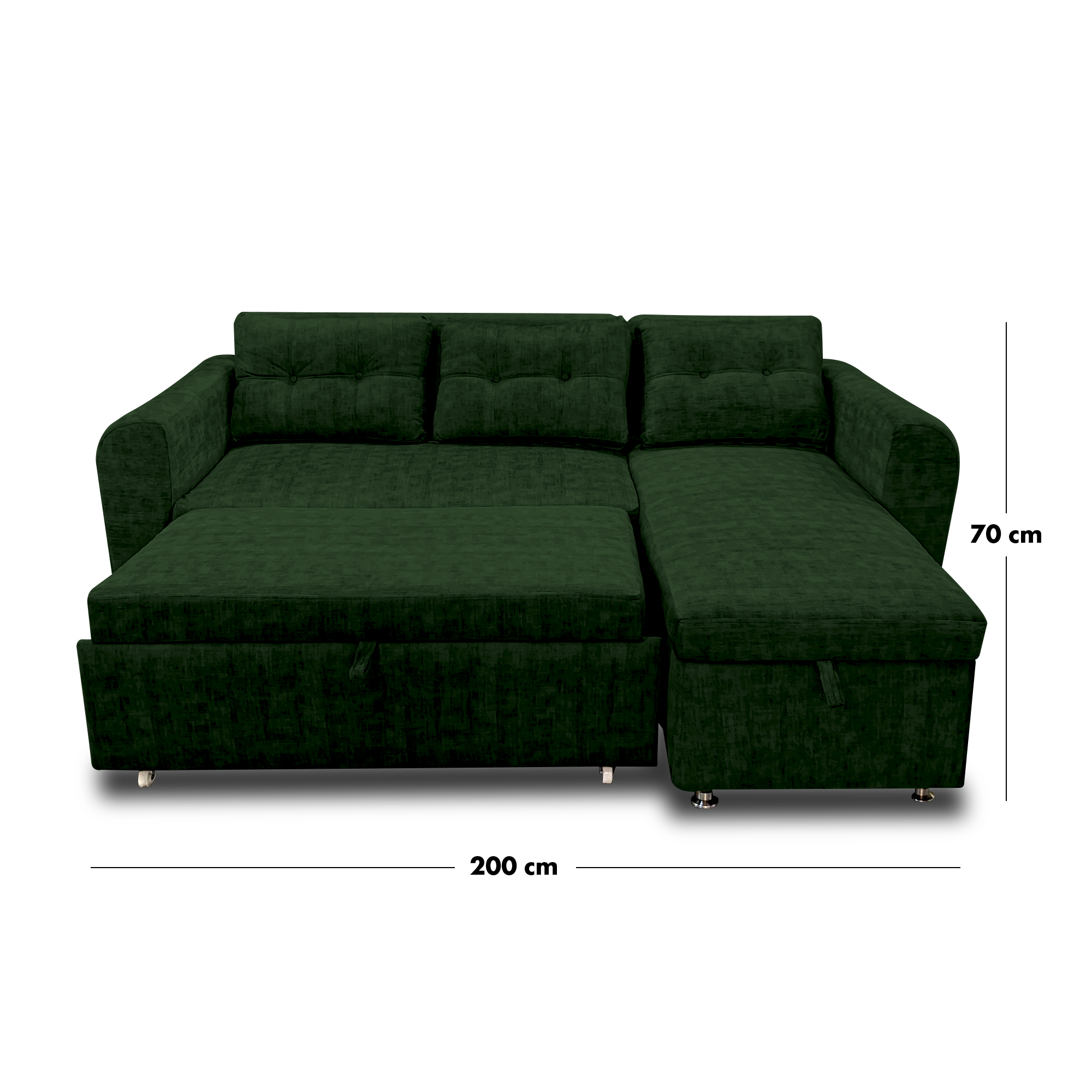 Sala modular habanna en lino verde, patas de acero - Muebles en Medellín | Sala