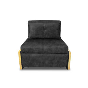 Poltrona dorian poliéster negro, patas de madera - Muebles en Medellín | Poltrona