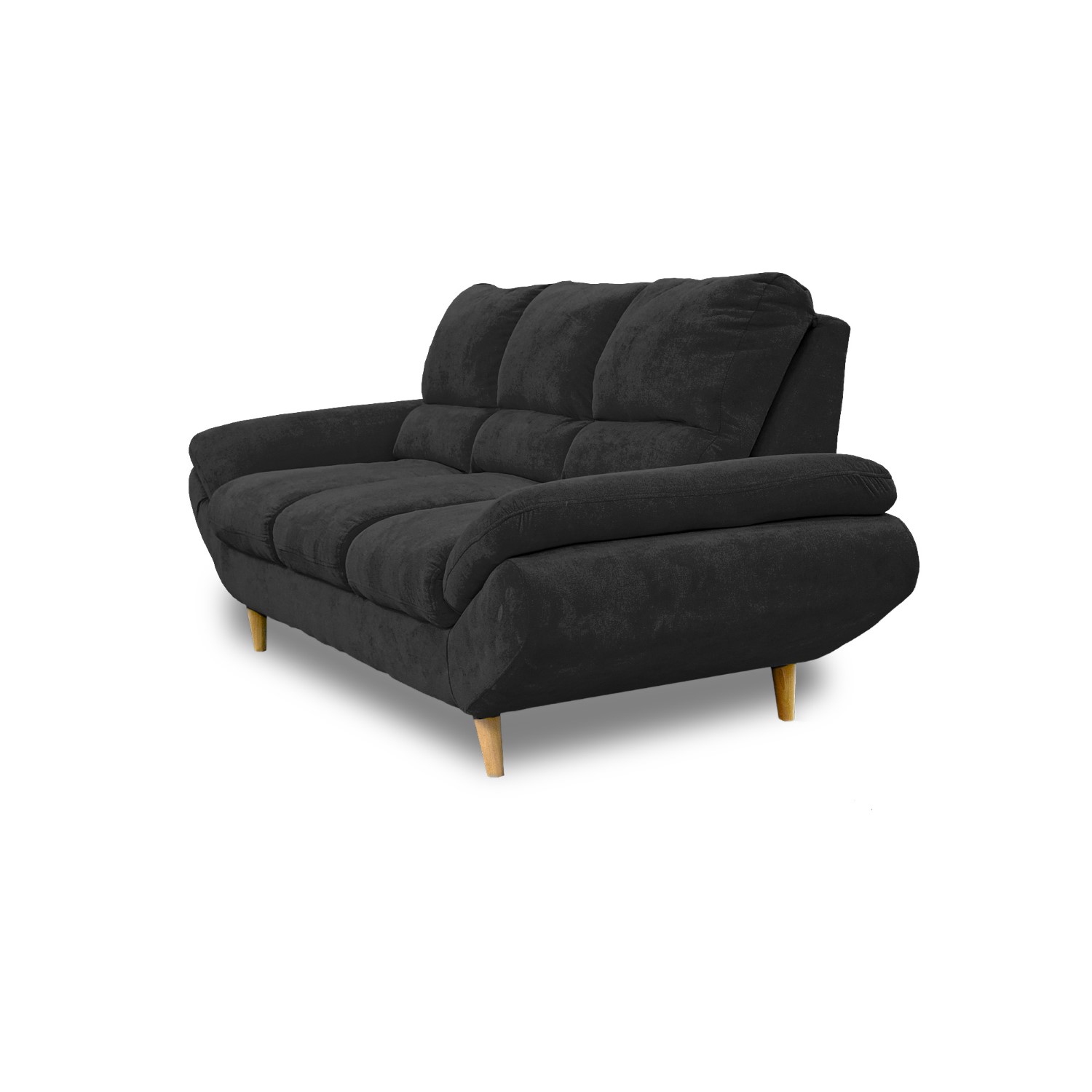 Sala venecia lino negro 2 cojines, patas de madera - Muebles en Medellín | Sala