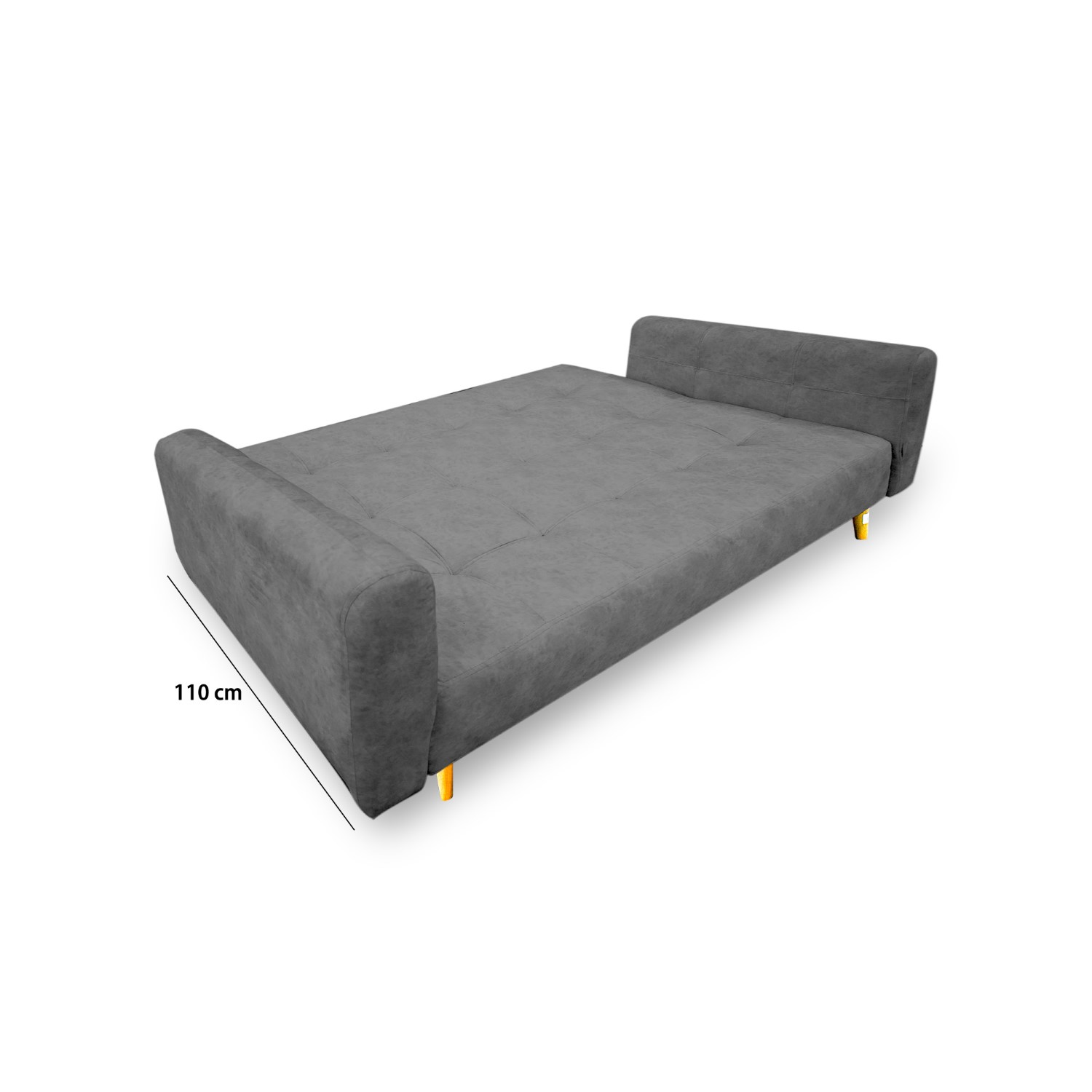 Sofacama denis lino gris, patas de madera - Muebles en Medellín | Sofacama