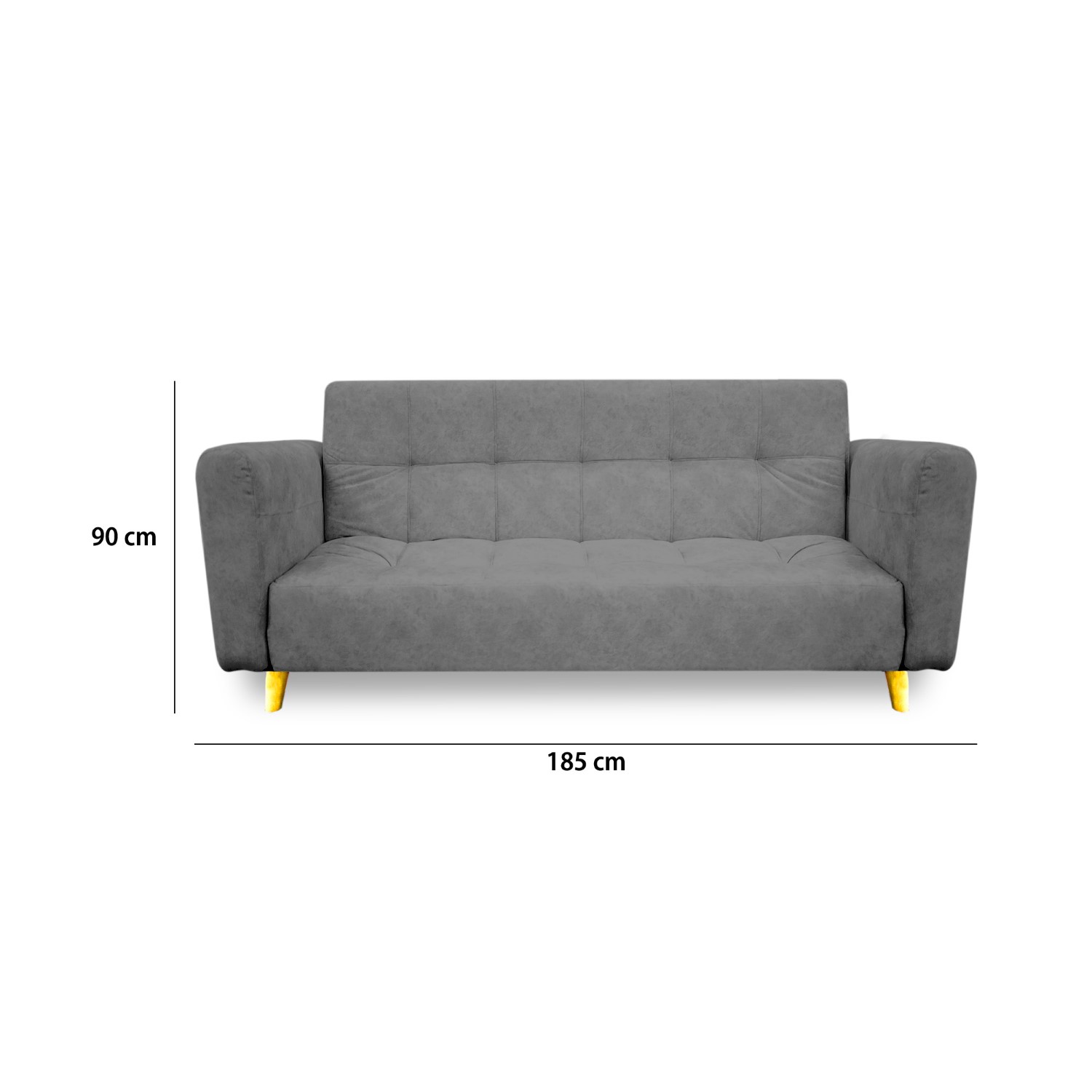 Sofacama denis lino gris, patas de madera - Muebles en Medellín | Sofacama