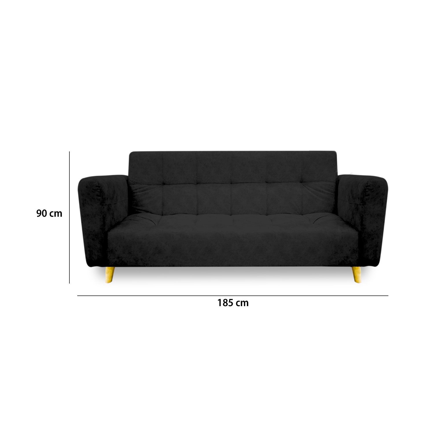 Sofacama denis lino negro, patas de madera - Muebles en Medellín | Sofacama