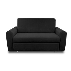 Sofacama roma liso lino negro, patas de madera - Muebles en Medellín | Sofacama